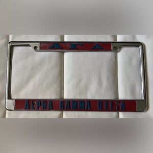 Alpha Gamma Delta License Plate Frame